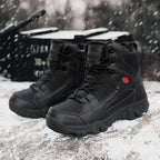 Men's High-Top Double-Sided Fleece Tactical Boots, Outdoor Military-Style Combat Boots, Insulated Training Boots, Special Forces Hiking Boots