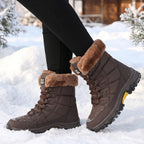 Men's and Women's Snow Boots: New Fall/Winter High-Top Warm Outdoor Cotton Boots with Fleece Lining, Extra-Thick, and Plus Sizes