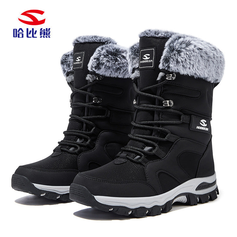 Habi Bear Adult Snow Boots: Men's Long-Pile Fleece Winter Boots, Women's Outdoor Thick-Lined Cotton Boots