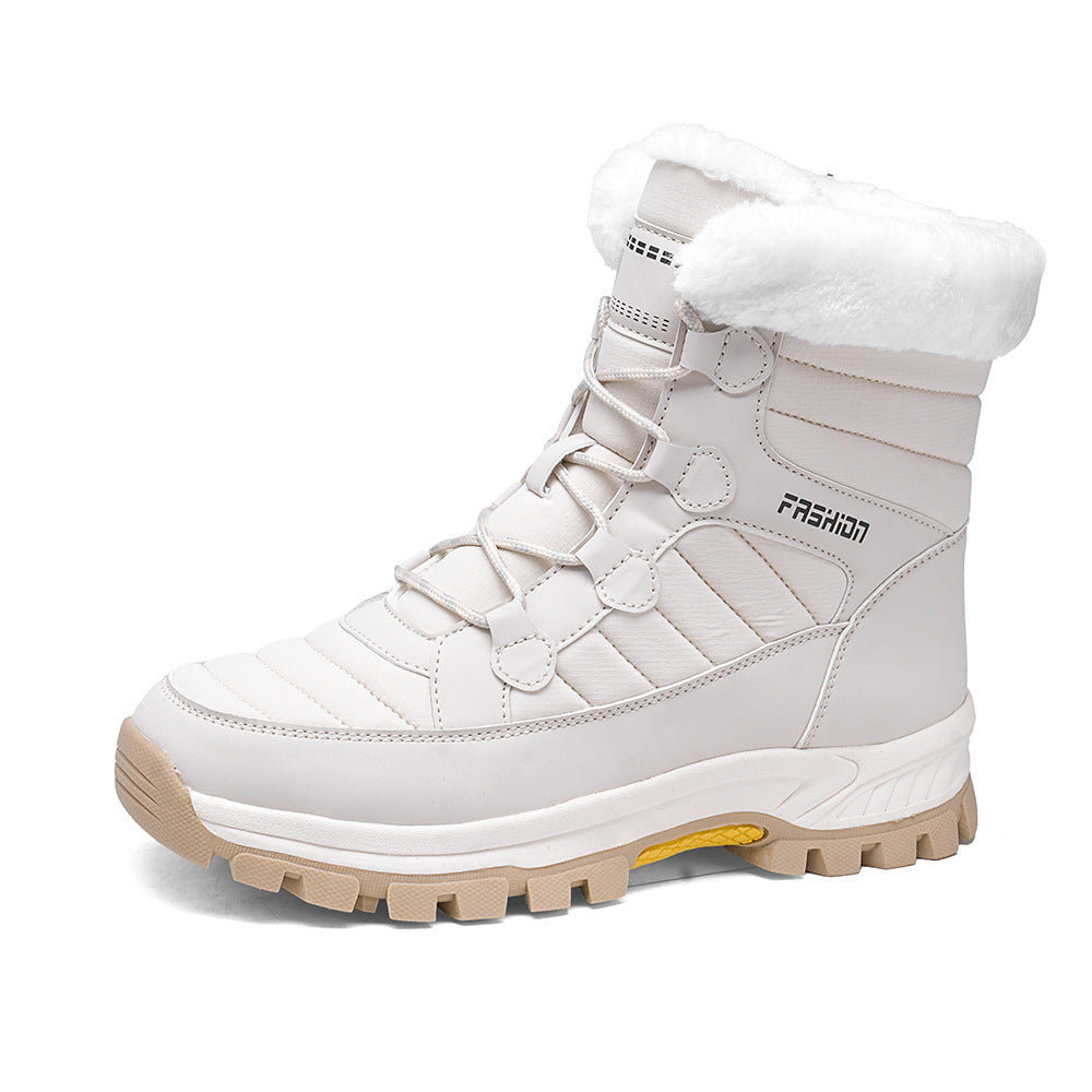 Fall/Winter Cross-Border Non-Slip Men's Outdoor High-Top Snow Boots;  Thickened, Warm Casual Cotton Shoes for Women