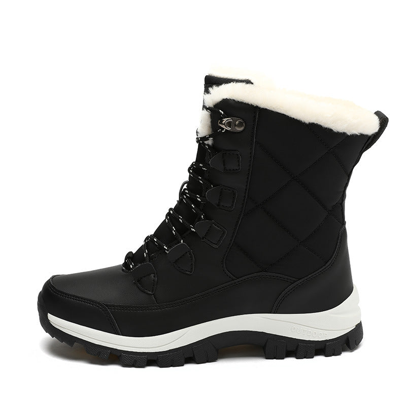 Winter Outdoor High-Top Fleece-Lined Warm Thick-Soled/ Snow Boots - New Fashionable Lightweight Cotton Boots for Women