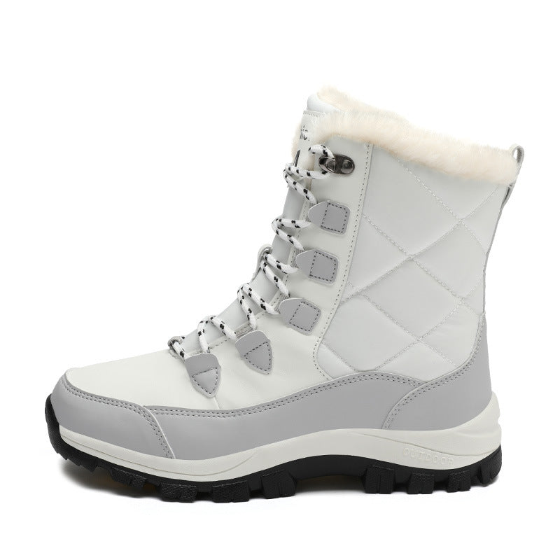 Winter Outdoor High-Top Fleece-Lined Warm Thick-Soled/ Snow Boots - New Fashionable Lightweight Cotton Boots for Women