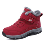 Winter Plus-Size Casual Cotton Shoes, Fleece-Lined Warm Outdoor Hiking Shoes, Waterproof and Non-Slip Men's Snow Boots