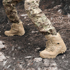 Men's High-Top Double-Sided Fleece Tactical Boots, Outdoor Military-Style Combat Boots, Insulated Training Boots, Special Forces Hiking Boots