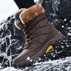 Women's Plus-Size Snow Boots for Outdoor Travel—Thick-Soled, High-Top, Fleece-Lined, Padded Cotton Mid-Calf Boots