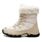 Women's Plus-Size Snow Boots for Outdoor Travel—Thick-Soled, High-Top, Fleece-Lined, Padded Cotton Mid-Calf Boots