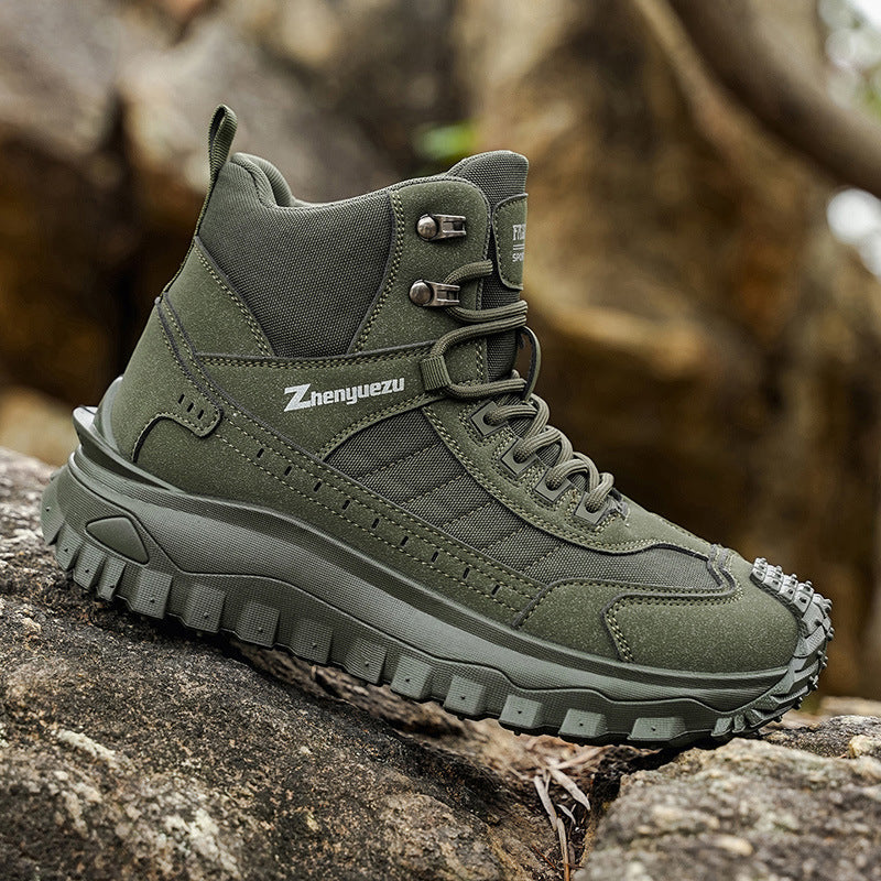 New Fall/Winter Plus-Size Men's Boots: Outdoor, Casual, Athletic, and Work-Style Shoes—Comfortable, Thick-Soled, Trendy, and Versatile Men's Footwear