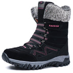 Cross-border Northern Winter Fleece-Lined Warm Thick-Soled Snow Boots, Export-Grade Cotton Shoes,  High-Top Women's Shoes, Sizes 35–42