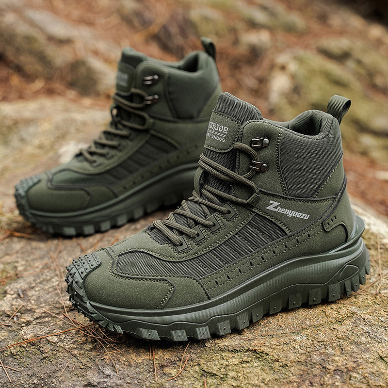 New Fall/Winter Plus-Size Men's Boots: Outdoor, Casual, Athletic, and Work-Style Shoes—Comfortable, Thick-Soled, Trendy, and Versatile Men's Footwear