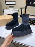 BUS02 Wool Women Leather 5CM Shoes 35-40 with box